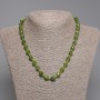 Necklace of Faceted Jadeite Beads, grain-shaped, 10×8 mm diameter, with 3 mm seed beads, length 45 cm, with clasp