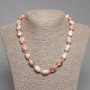 Desert Jasper Necklace with Barrel Beads, 14x10 mm ±, 5 mm seed beads ±, length 45 cm ± with clasp