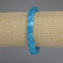 Aquamarine Cube Bracelet, 7–8 mm Beads, Stretch, about 18 cm long