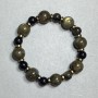 Bracelet with Labradorite beads 8–12 mm and Hematite rondelles 6×2 mm, 18 cm stretch