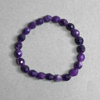 Sugilite bracelet with faceted beads 8x7 mm, length 18 cm, stretch