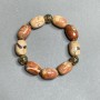 Desert Jasper Barrel Bracelet 18x13mm ± with metal inserts, 18 cm stretch