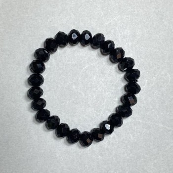 Bracelet with Czech crystal, faceted rondelle 10x85 mm, length 18 cm, stretch