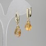 Citrine Earrings - Polygonal 12x8mm +/- with 4mm beads +/-