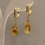 Citrine Earrings - Polygonal 12x8mm +/- with 4mm beads +/-