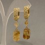 Citrine Earrings, Faceted Cylinders 15x9mm +-, Bead 6mm +-, Length 46mm +-