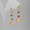 Earrings Citrine Cylinder 9x6 mm + Hessonite (Yellow Garnet) Cube 4 mm +, Length 42 mm +