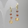 Earrings Citrine Cylinder 9x6 mm + Hessonite (Yellow Garnet) Cube 4 mm +, Length 42 mm +