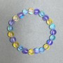 Opal Glass Bead Bracelet, 8mm Beads, 18 cm Stretch