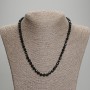 Black Tourmaline Necklace with Faceted Cubes, 5x5 mm, 45 cm length, with clasp