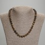 Tiger's Eye Necklace with Smooth Beads, 8 mm Diameter, approx. 45 cm Length with Clasp