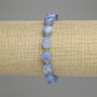 Aquamarine Bracelet with Faceted Rhombus Beads 10×8 mm ±, 3 mm Seed Beads ±, Length 18 cm +