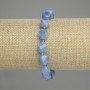 Aquamarine Bracelet with Faceted Diamond-Shaped Beads 10×8 mm, 3 mm Seed Beads, Length 18 cm