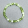 Bracelet Chrysolite Olivine Faceted Cube 6x6 mm, 18 cm Stretch