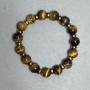 Bracelet with Tiger's Eye beads 10mm, Hematite rondels 6x2mm, length 18 cm, stretch