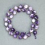 Sugilite Beads, Faceted Diamond Shape, 9.5×8.5 mm, 3 mm seed beads, length about 38 cm on thread