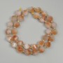 Carnelian beads, faceted rhombus shape, 10x9 mm, 3 mm seed beads, length 38 cm on thread