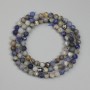 Faceted sodalite beads, round beads, 4 mm diameter ±, on thread, 40 cm long