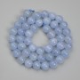 Aquamarine Beads, Smooth Round Beads, 8.5 mm diameter, 38 cm length on thread