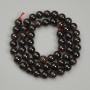 Garnet Beads, Ball-shaped, 7 mm diameter, 38 cm length