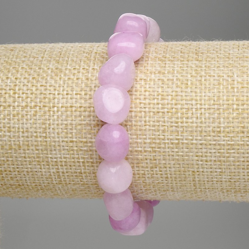 Kunzite Bracelet, Faceted Beads, Diameter 11-12×9-10 mm, Length 18 cm +/- Stretch