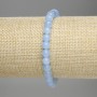 Aquamarine Bracelet with Smooth Beads, 6 mm Diameter, 18 cm Length (Stretch)