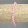 Pink Quartz Bracelet with Smooth Beads, 6 mm Diameter, 18 cm Length, Stretch