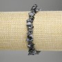Snowy Obsidian Chip Bracelet, chip size 6–9 × 2–4 mm, length 18 cm, stretchy