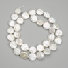 Coin-shaped Baroque Pearls with a gasoline shade, 11–12 mm diameter, 39 cm length