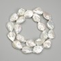 Baroque pearls on a strand with a gasoline tint, diameter 19-21×14-14, 5 mm ±, length 39 cm+