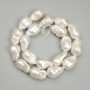 Baroque pearl beads with petrol tint, diameter 20.5–24×11.5–13 mm, length 40 cm+