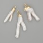 Pendant with baroque pearls in golden metal, diameter assortment 25-44×14-16 mm +/- assorted size
