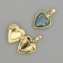 Halite Heart Pendant in Golden Metal 26x17mm +/- for Photo Storage