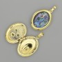 Halite Pendant Oval in Golden Metal 32x20mm +/- for Photo Storage