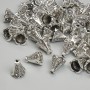 End cap for jewelry findings, 8×6 mm, hole approx. 1.6 mm, silver-colored metal, pack 20 g (~50 pcs)