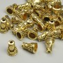 End cap for findings, diameter 10×7 mm, hole diameter approx 2.1 mm, gold-tone metal, pack 20 g (~35 pcs)