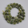 Jadeite Beads, Faceted 8x7-7 mm; 5 mm; Seed Beads 3 mm; Length about 39 cm on Thread