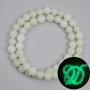 Onyx beads with green glow, smooth 8mm round beads, 37 cm length, on thread