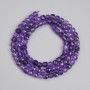 Faceted Amethyst Beads, Cube-Cut 4x4 mm, 38 cm Length on Thread