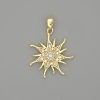Star Pendant in Gold-Tone Metal with White Crystals, Diameter 27x18 mm+