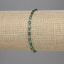Green Czech Crystal Bracelet with Faceted Cylinders and Beads, 18 cm Stretch