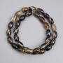 Barrel-shaped agate beads, 12×8 mm, about 39 cm long on beading thread