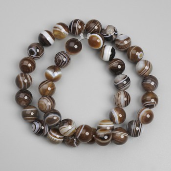 Agate Beads, Smooth Round, 10mm Diameter, 38cm Length on Thread