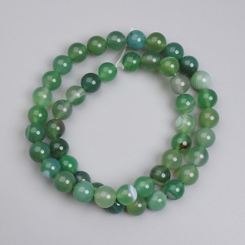 Agate Beads, Smooth Round, 8 mm diameter, 38 cm length on thread