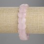 Rose quartz bracelet with faceted links 14×10 mm, length 18 cm, stretch