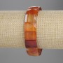 Carnelian bracelet with faceted links 15x11 mm, 18 cm length, stretch