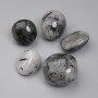 Natural Hair Quartz Cabochons, un-drilled, polished, 27–32 × 24 mm ± assorted sizes (per 100 g ±)