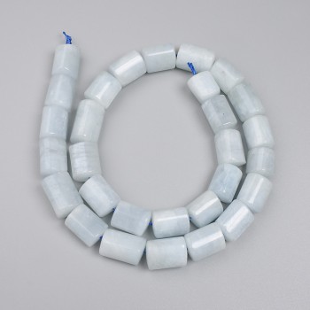 Aquamarine Beads, Triangular Faceted, Diameter approximately 10–16×10 mm, On Thread, Length 39 cm+