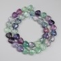 Fluorite Heart Beads, 10mm Diameter ±, On Thread, 38cm Length+