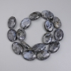 Oval Labradorite Beads, 25×18 mm, on thread, approx. 39 cm long
